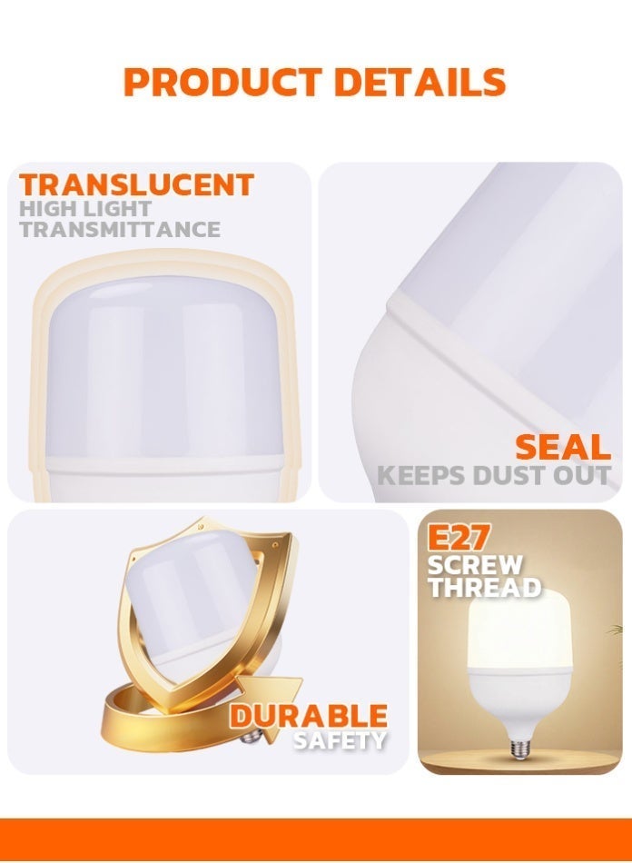 Max 60W LED Bulb E27 Cool White 5000LM High-Brightness Lamp 6500K - Image 3